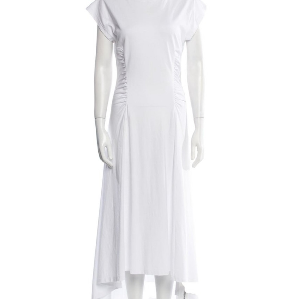 Frame White Fitted Flare high/low Maxi Dress, XS, Tags on, New